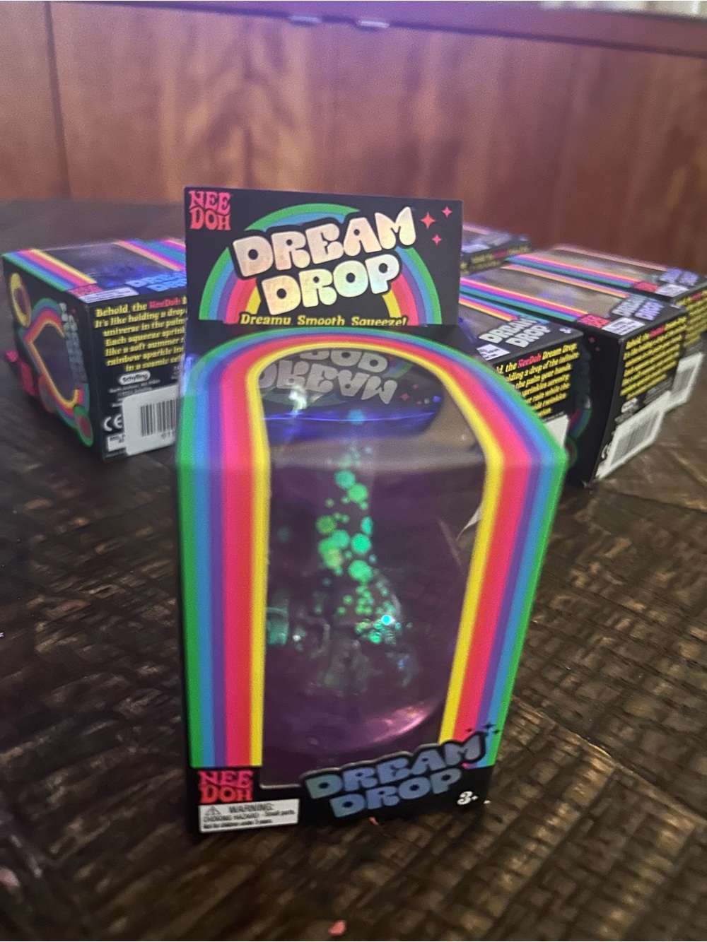 Dream Drop Nee Doh Rainbow Box - Neon Purple Glitter Inside